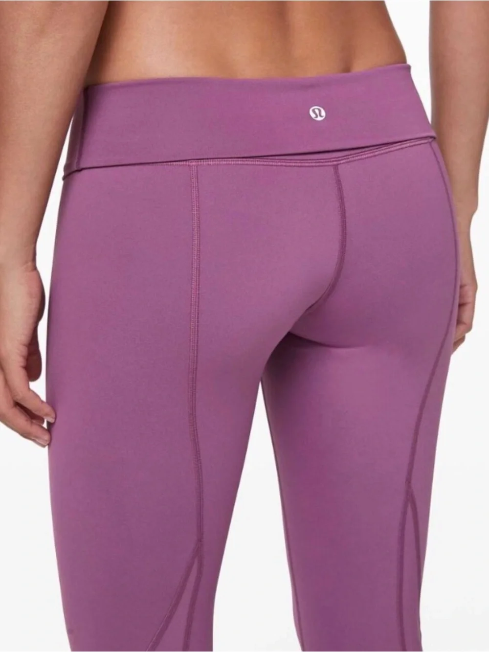 Lululemon Wunder Under Crop II Hi-Rise Scallop 24” Leggings, Plum Size 6